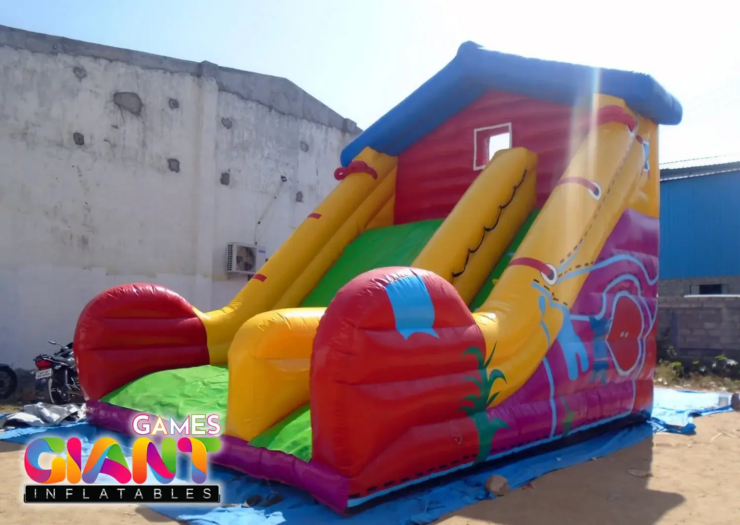 Adult-dual-lane-inflatable-giant-high-slide