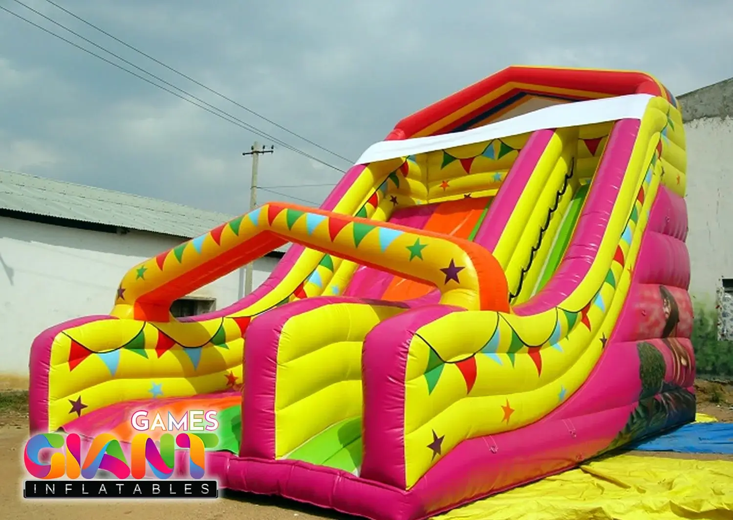 Kids-dual-lane-inflatable-giant-high-slide