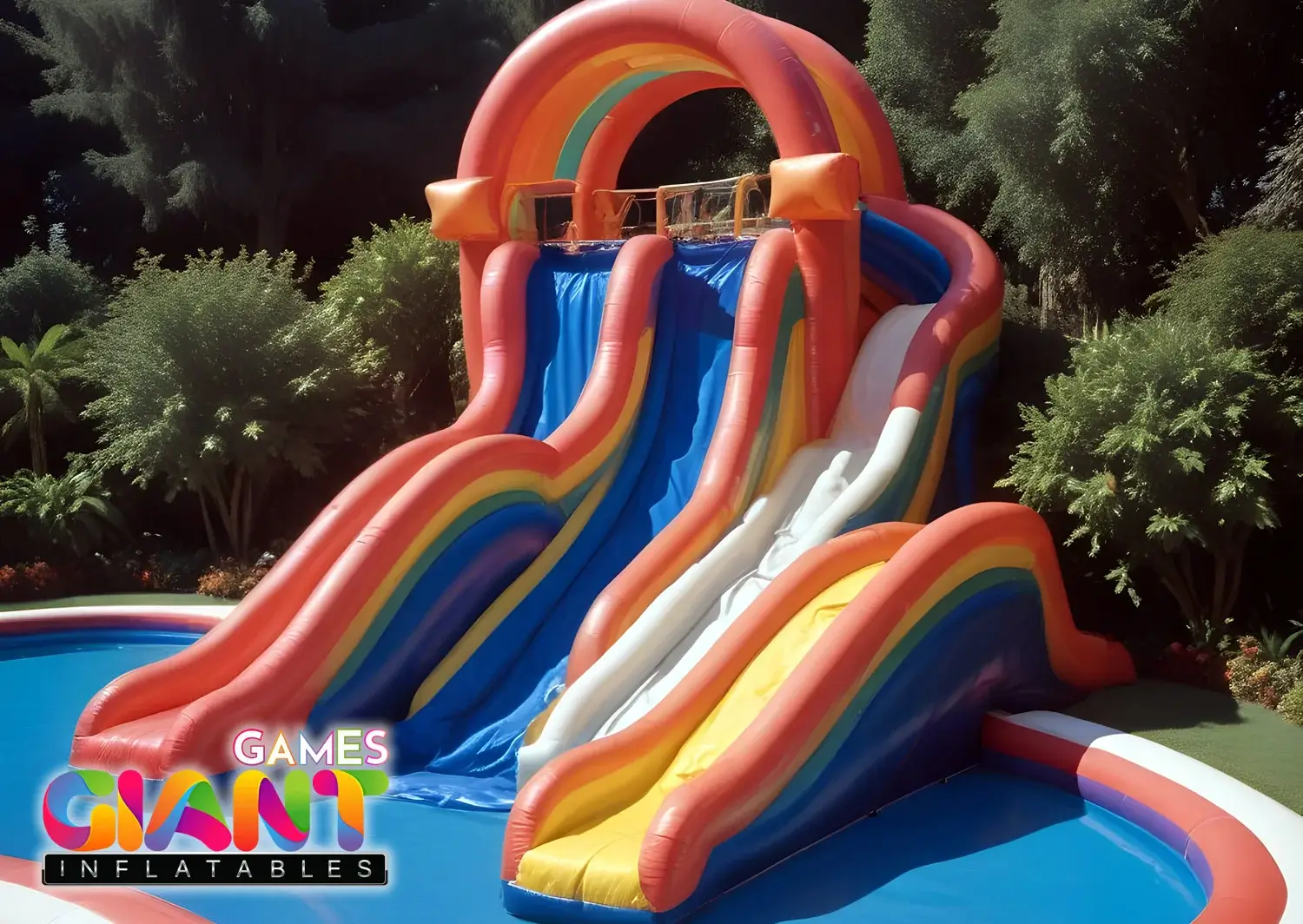 Colorful-inflatable-slide