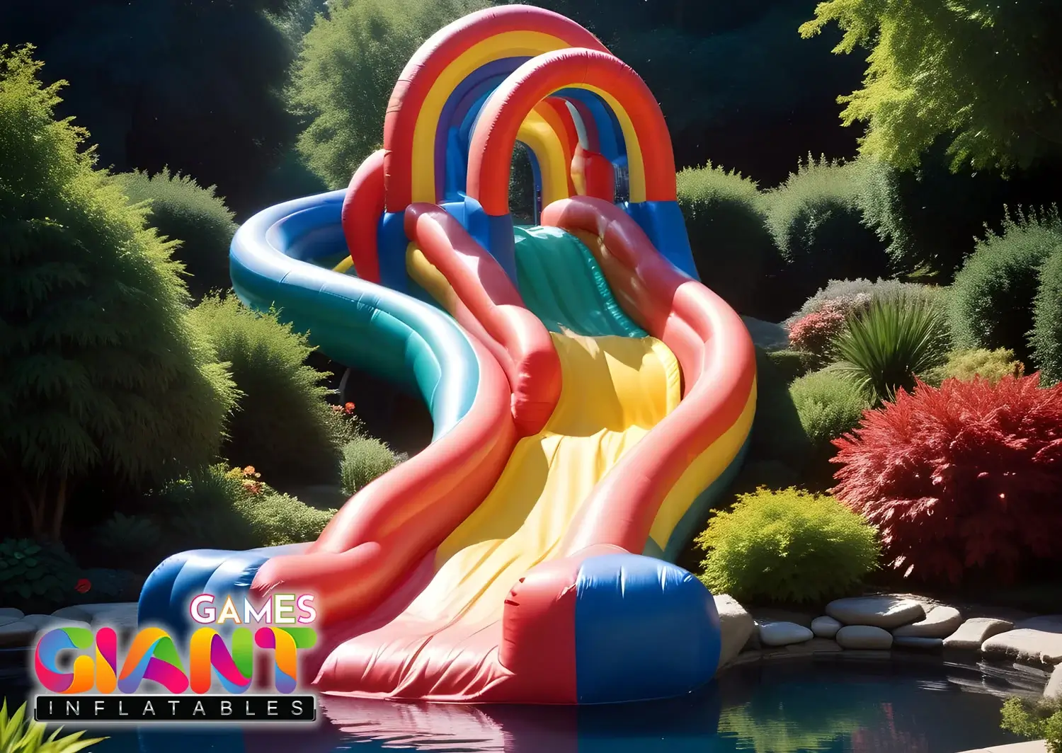 Giant-rainbow-slide-inflatable