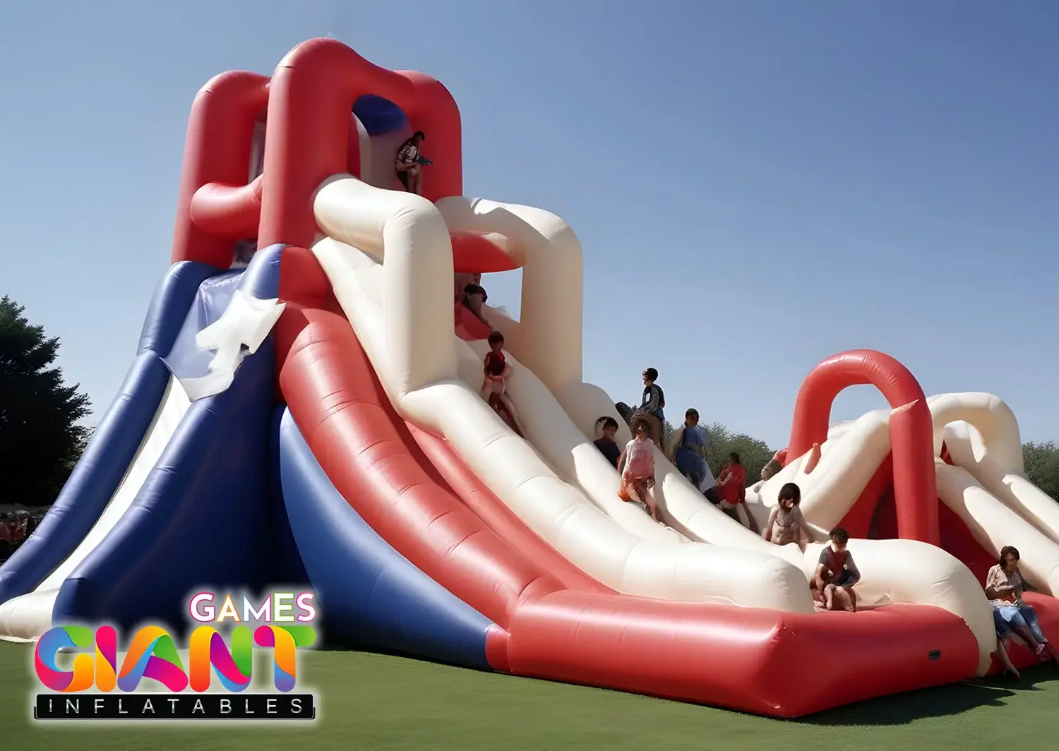 Cliff-climbing-inflatable-slide