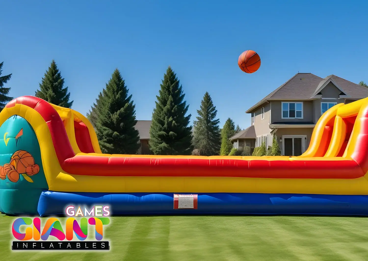 Inflatable-basketball-bungee-run