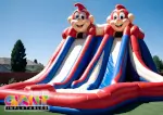 Dual-lane-inflatable-giant-high-slide