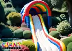 Outdoor-rainbow-inflatable-slide